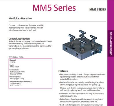 AGI MM5 Series - 5 Valve DP Manifolds